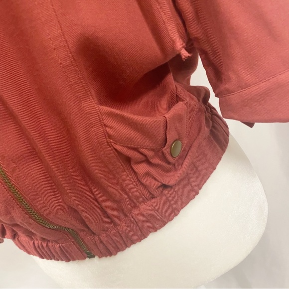 American Rag Red 3/4 Sleeve Zip Up Jacket - Picture 4 of 11